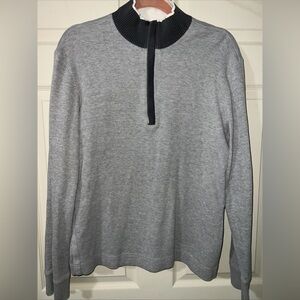 Boss Hugo Boss Gray and Black Zip-Up Sweater